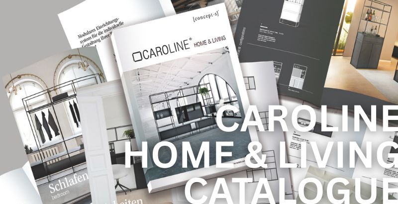CAROLINE Home & Living catalogue featuring modular furnishing solutions.