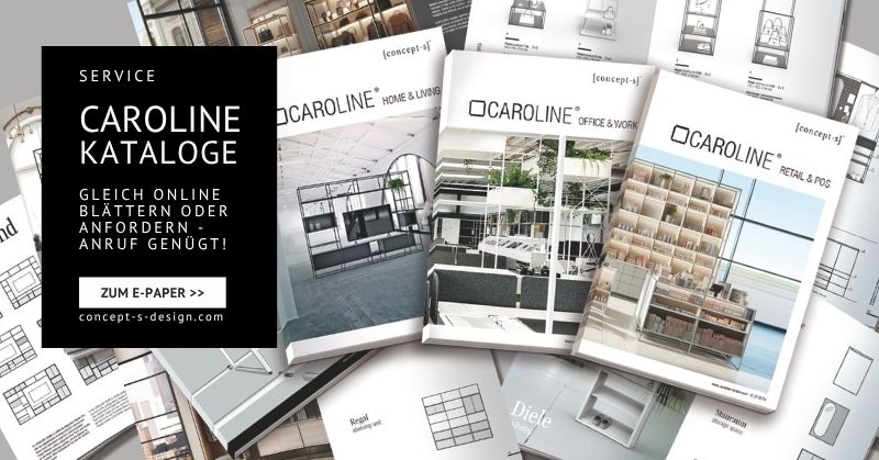 CAROLINE Kataloge für Retail, Home & Living sowie Office & Work im Überblick.