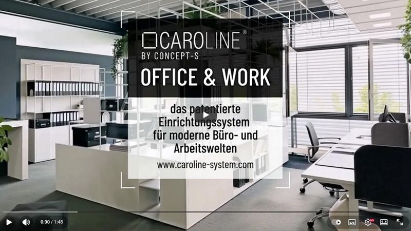 Video-Vorschaubild zum CAROLINE OFFICE & WORK Einrichtungssystem für moderne Büro- und Arbeitswelten.