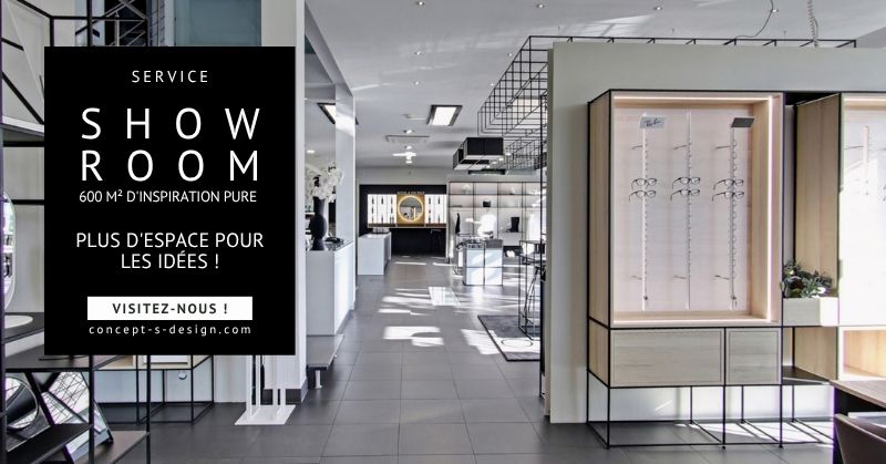 Showroom concept-s avec systèmes d’aménagement modulaires et présentations de lunettes sur 600 m².