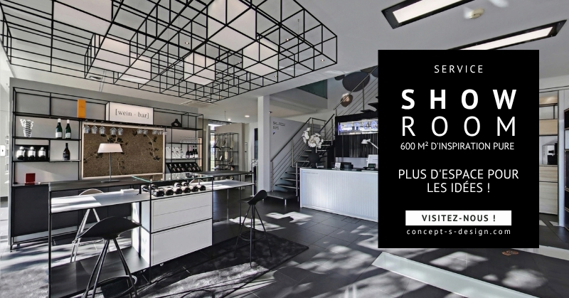 Showroom concept-s avec bar à vin, systèmes modulaires et solutions de présentation sur 600 m².