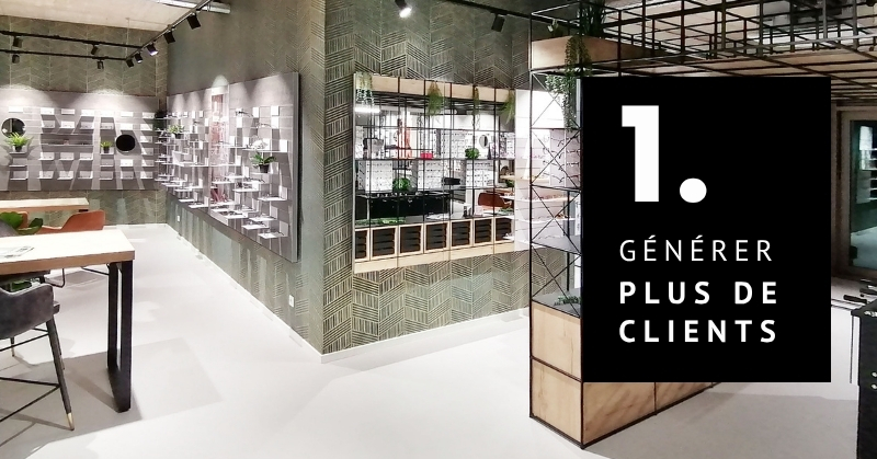 Concept de magasin moderne avec systèmes modulaires pour augmenter la fréquentation des clients.