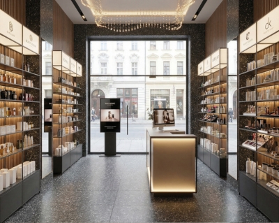 Beauty-Store mit modularer Produktpräsentation.